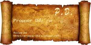 Propper Dóra névjegykártya