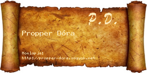 Propper Dóra névjegykártya